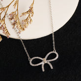 Knot Diamond Pendant- Silver